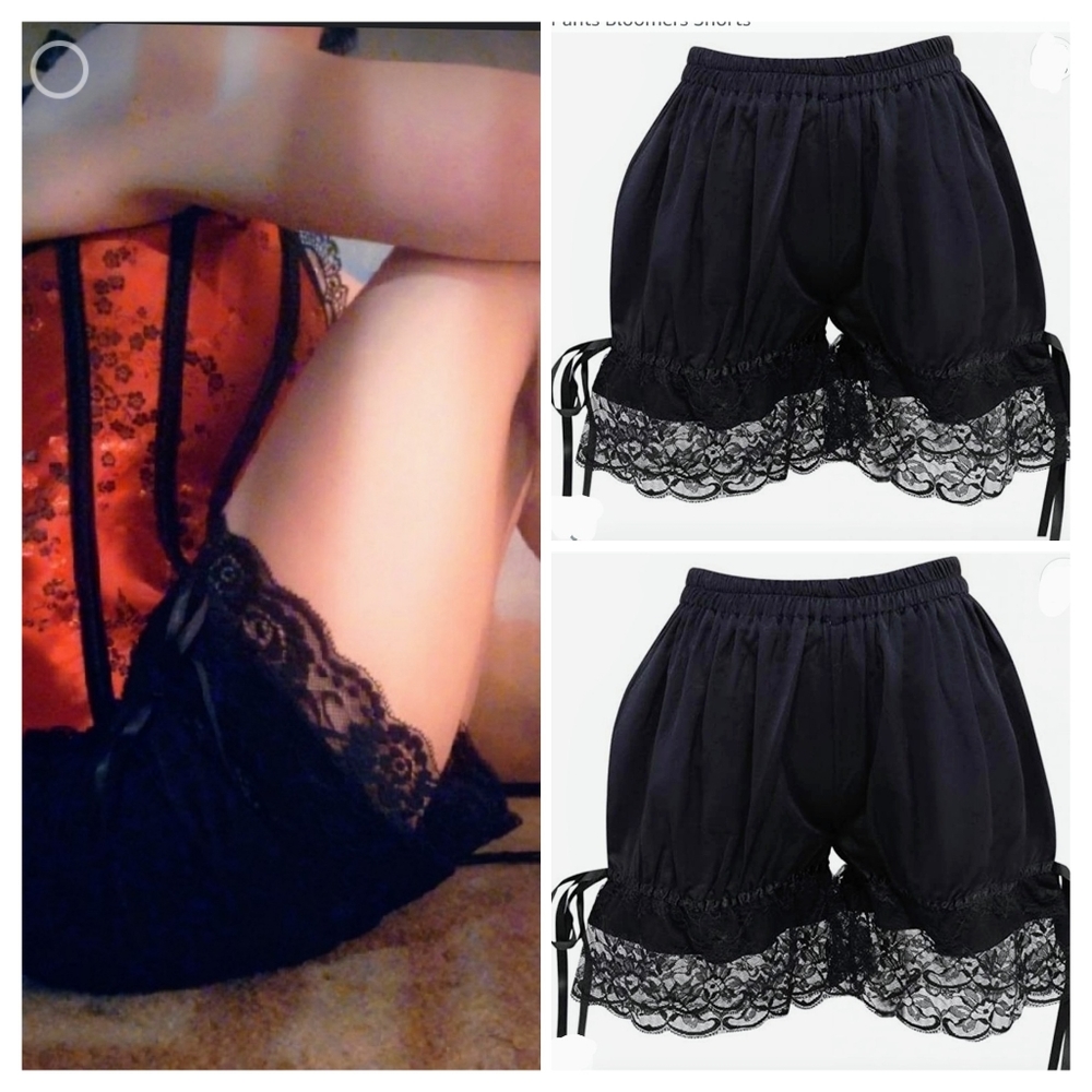 Black lace Gothic ruffles, Lolita pumpkin bloomers